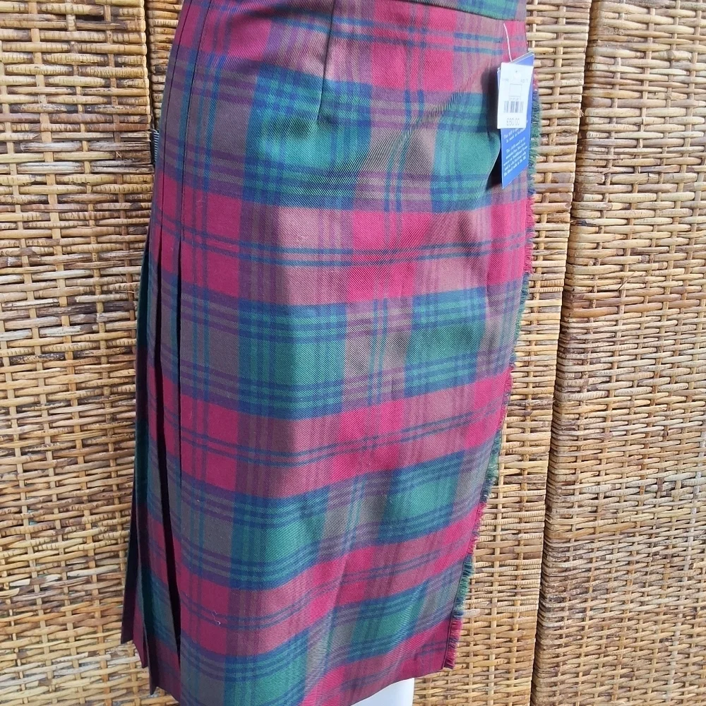 James Pringle Weavers True Tartan Wool Blend Skirt/ Kilt 10 NWT